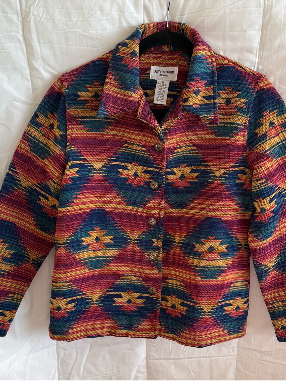 Vintage Alfred Dunner, Women button-front Jacket, Size M. Petite